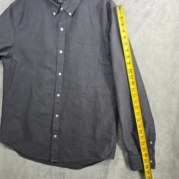 Mack Weldon Men's Oxford‎ Button-Down Dress Shirt Long Sleeve Gray Large - Picture 6 of 10